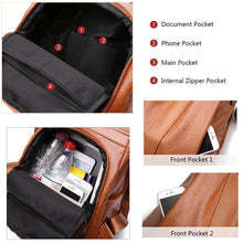 Load image into Gallery viewer, PREMIUM Premium Leather Three Way Anti-Thief Women's Backpack