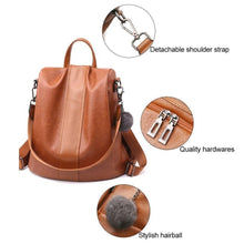 Load image into Gallery viewer, PREMIUM Premium Leather Three Way Anti-Thief Women&#39;s Backpack
