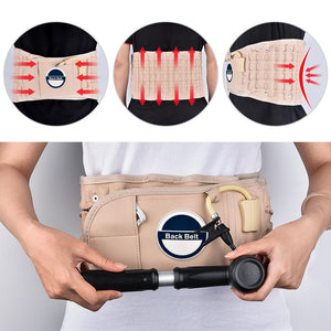 BackBelt Traction & Decompression therapy belt - Brace Support Care Relief Waist Backache Heat Pain Massager Bone Health Care